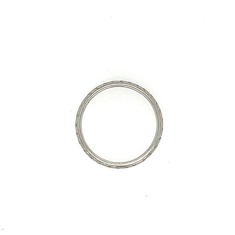 Early 20th Century Platinum Band Ring with Engraved Design