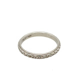 Early 20th Century Platinum Band Ring with Engraved Design