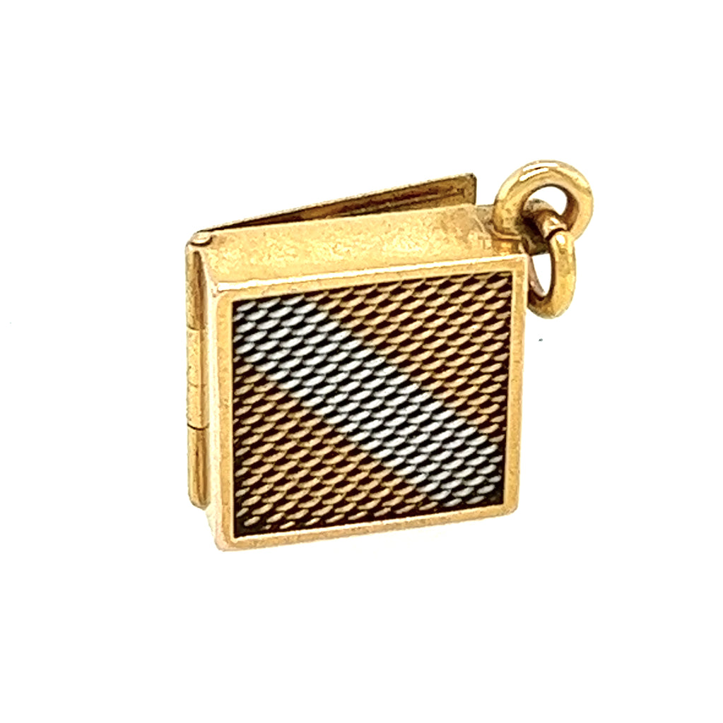 Vintage Gold Square Locket Pendant 