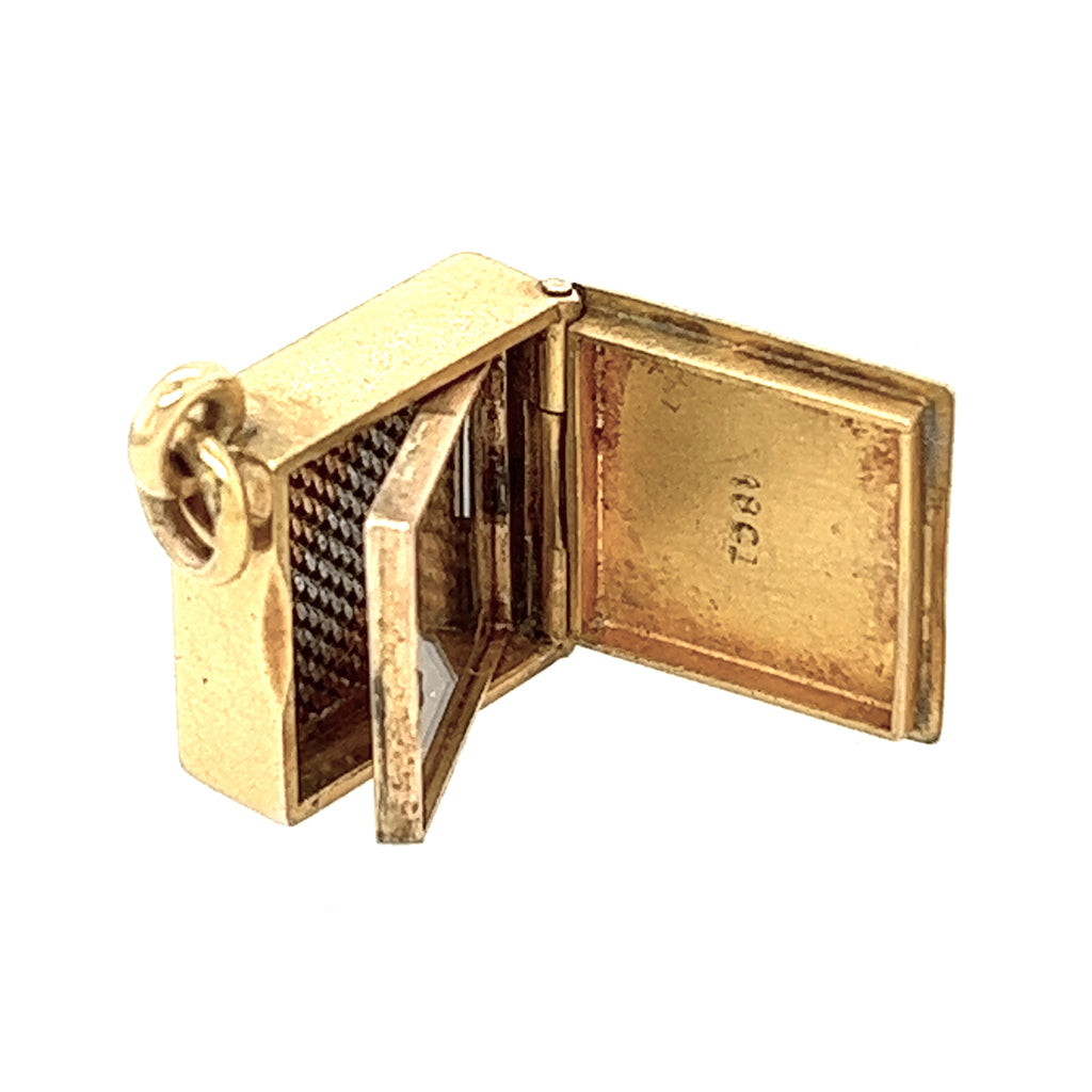 Vintage Gold Square Locket Pendant 