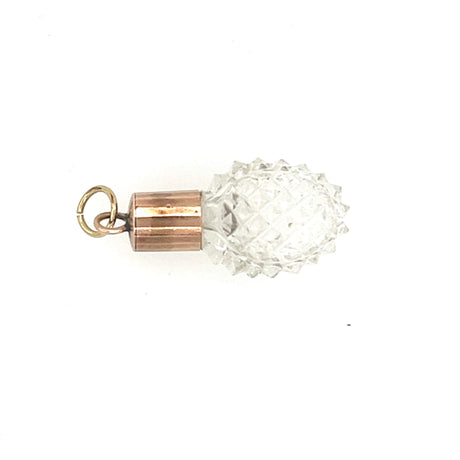 Vintage Rose Gold & Glass Bottle Pendant Charm