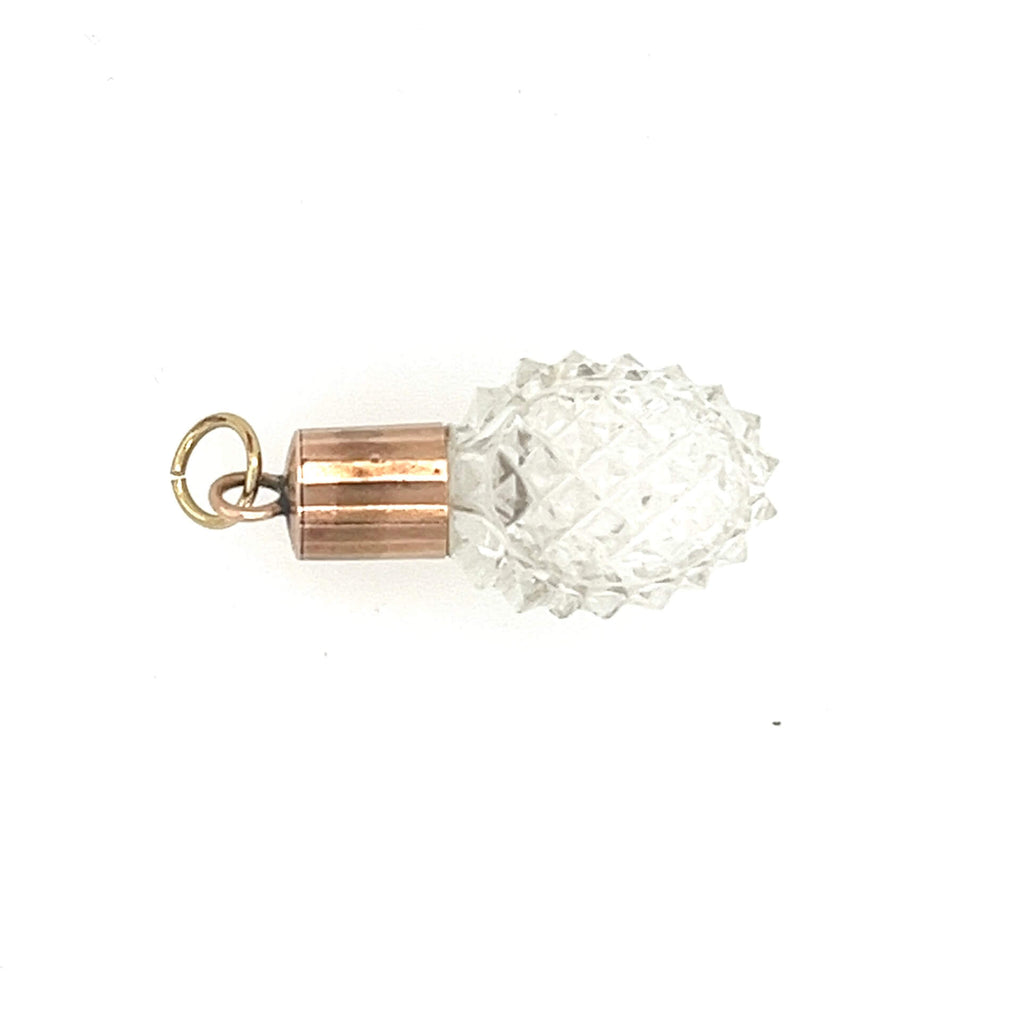 Vintage Rose Gold & Glass Bottle Pendant Charm