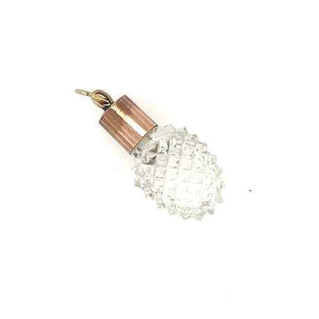 Vintage Rose Gold & Glass Bottle Pendant Charm