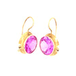 14ct Gold & Synthetic Pink Sapphire Vintage Earrings