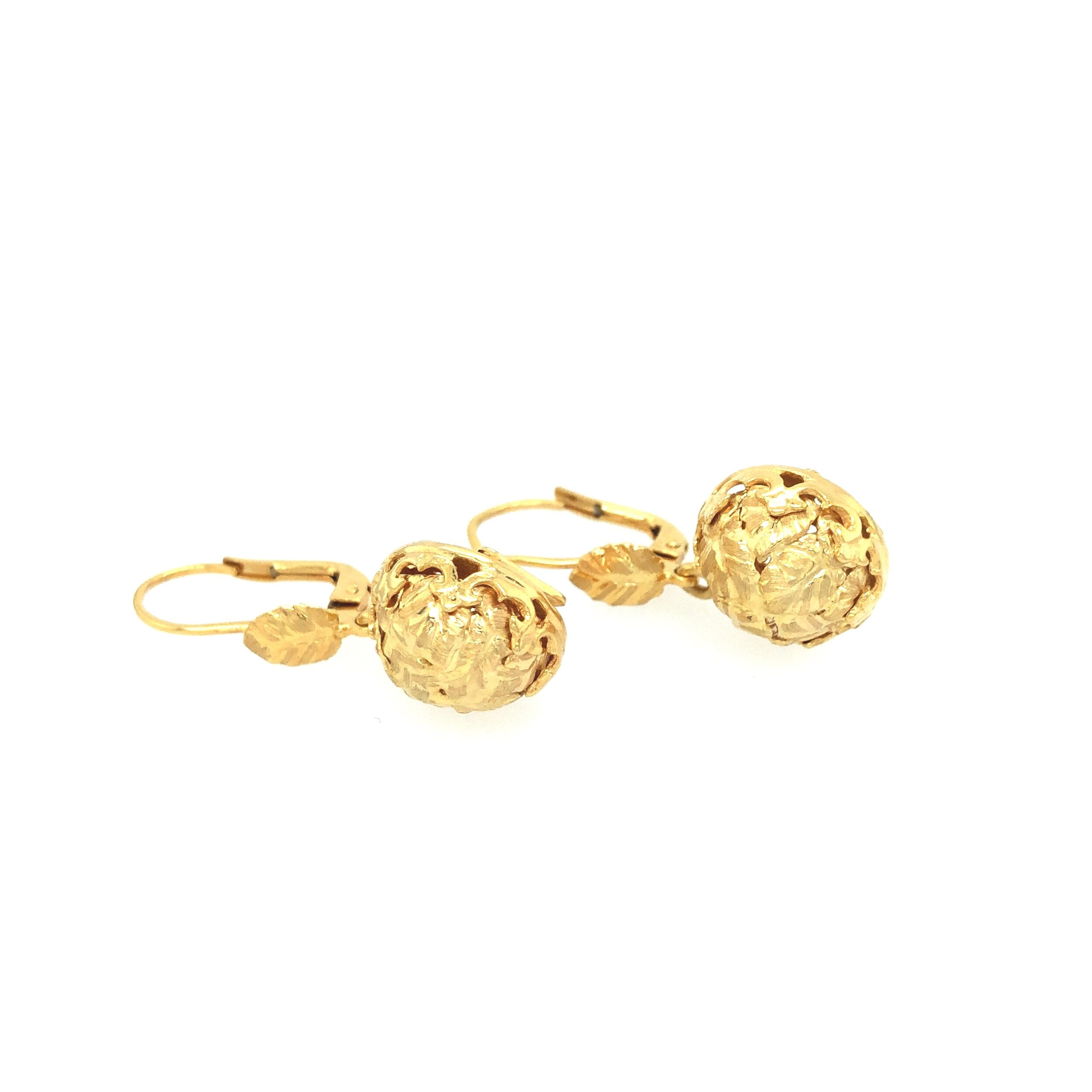 Italian gold drop earrings sale