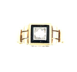 14k Gold, Onyx & Diamond Vintage Ring The Vintage Jewellery Company