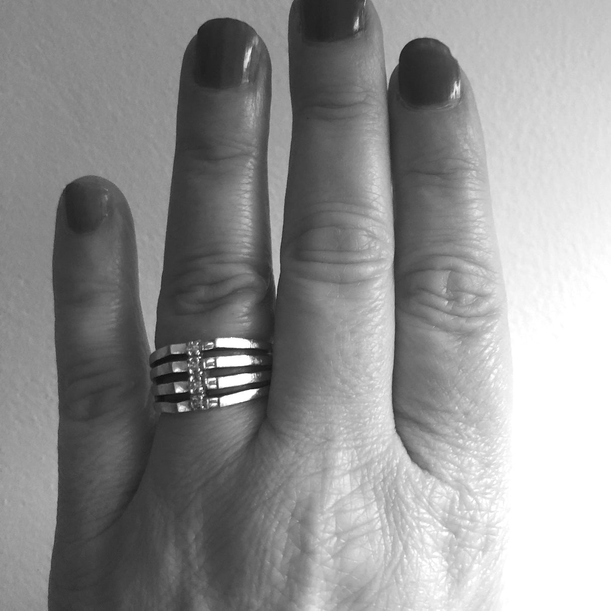14k Gold and Diamond Modernist Ring The Vintage Jewellery Company