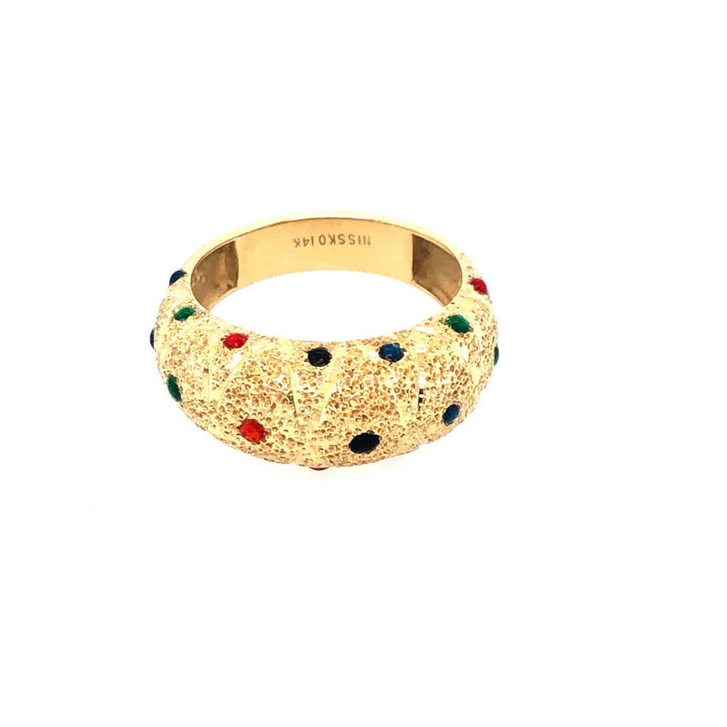 14k Gold and Enamel Ring The Vintage Jewellery Company