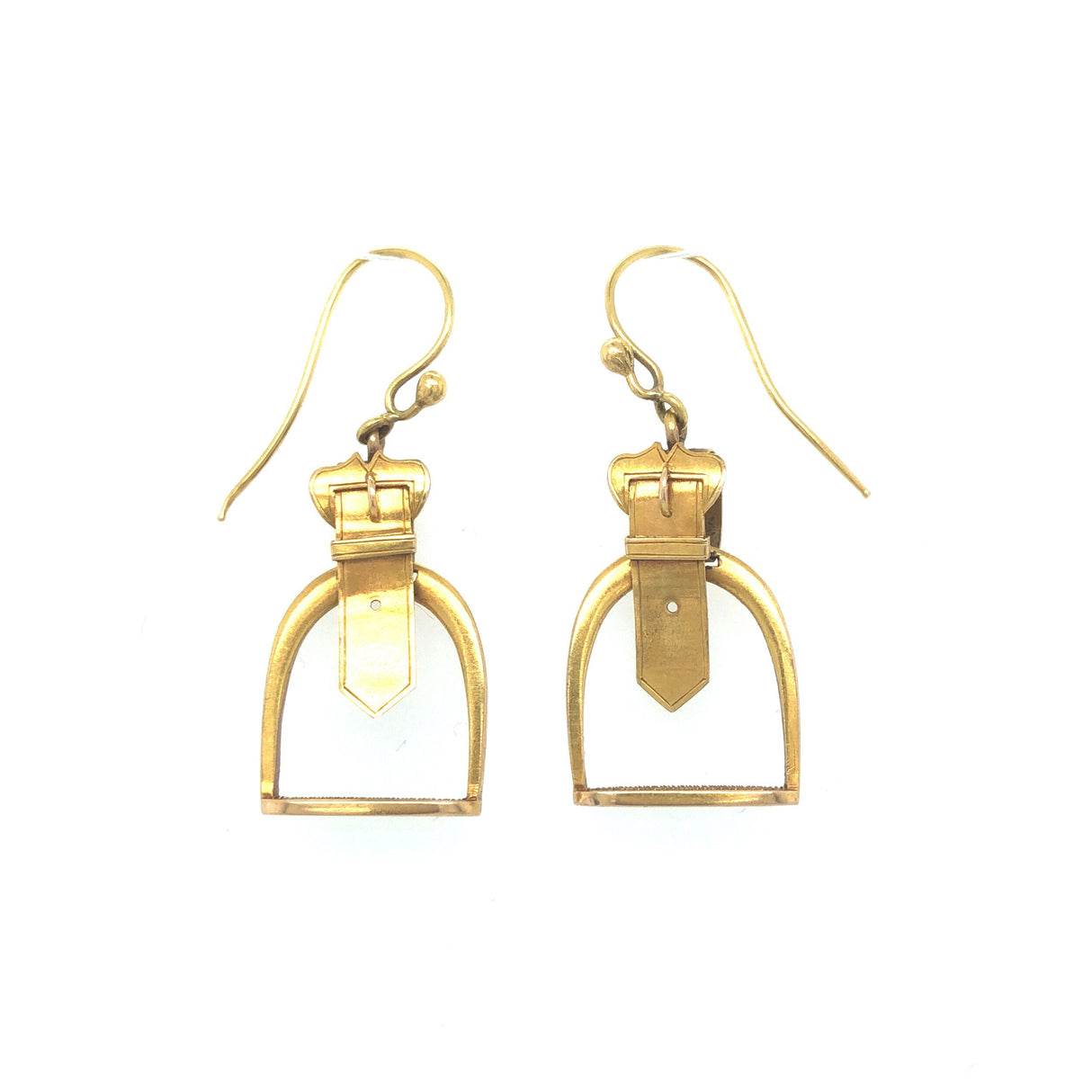 1930s 8k Rose Gold Stirrup-Shaped Earrings The Vintage Jewellery Company