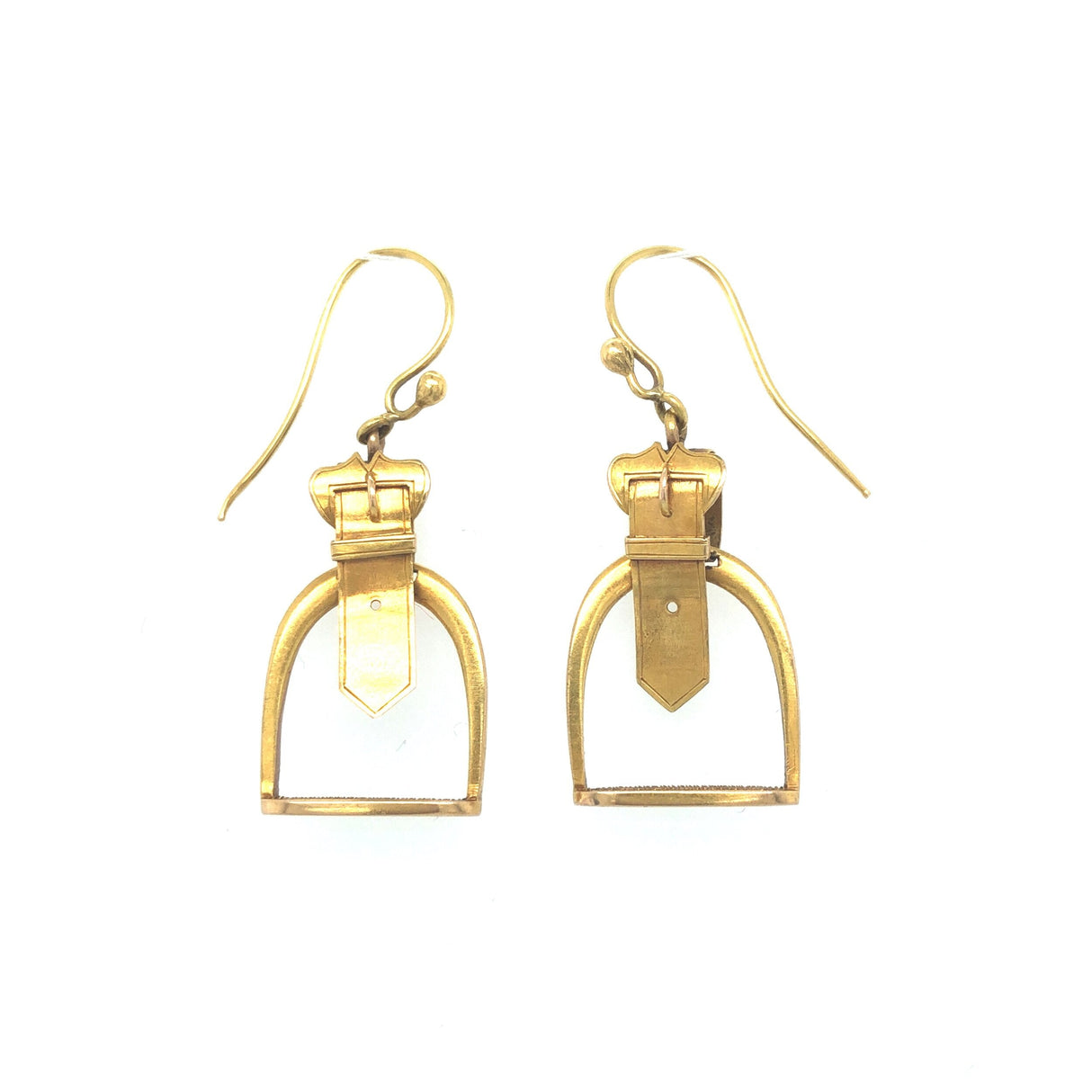 1930s 8k Rose Gold Stirrup-Shaped Earrings The Vintage Jewellery Company