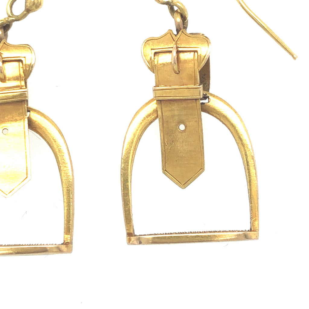 1930s 8k Rose Gold Stirrup-Shaped Earrings The Vintage Jewellery Company