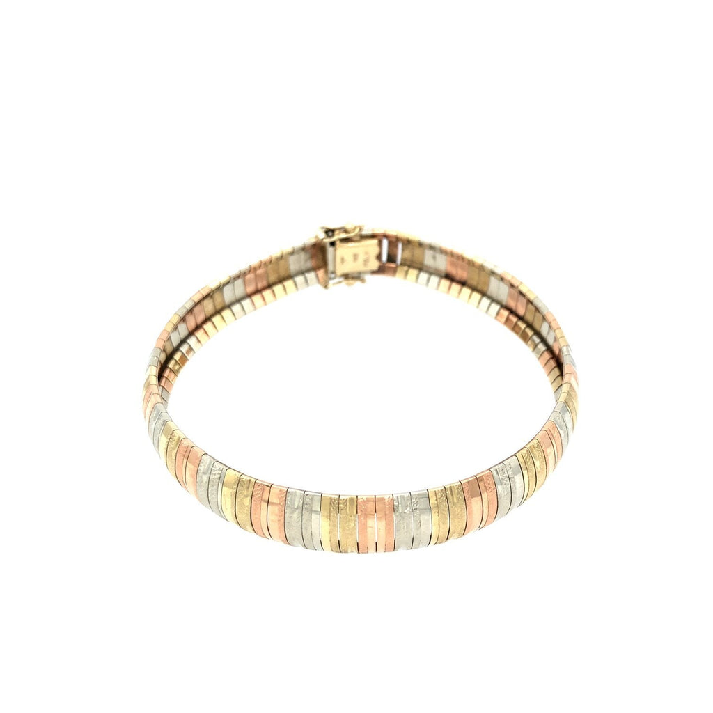 1930s Tri-Coloured Gold Link Bracelet The Vintage Jewellery Company