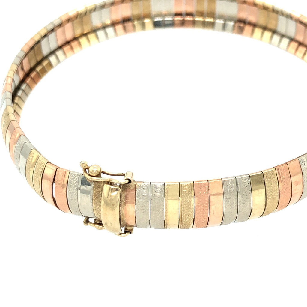 1930s Tri-Coloured Gold Link Bracelet The Vintage Jewellery Company