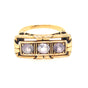 1940s Triple Amethyst Gold Ring