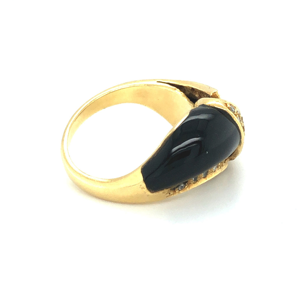 1950s Onyx and Diamond Ring The Vintage Jewellery Company