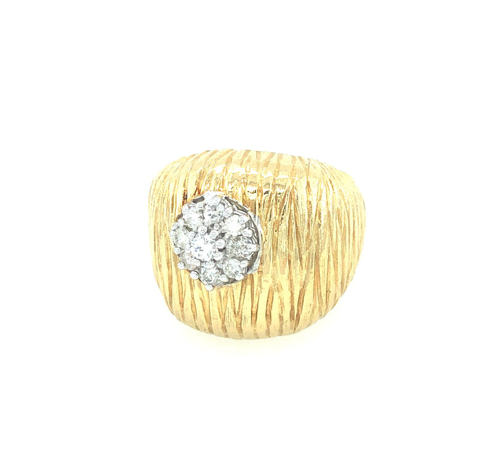 1960s 18k Gold Brilliant Cut Diamond Dress Ring The Vintage Jewellery Company