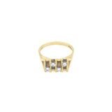 1970s 18k Gold Modernist Four Stone Diamond Ring The Vintage Jewellery Company