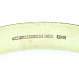 1970s Vintage Silver Hinged Bracelet with Leaf Engraved Pattern The Vintage Jewellery Company