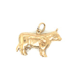 1970s Gold Cow Vintage Charm Pendant hallamrked