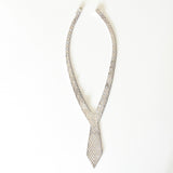 1970s Silver Tie Necklace with Chevron Detail