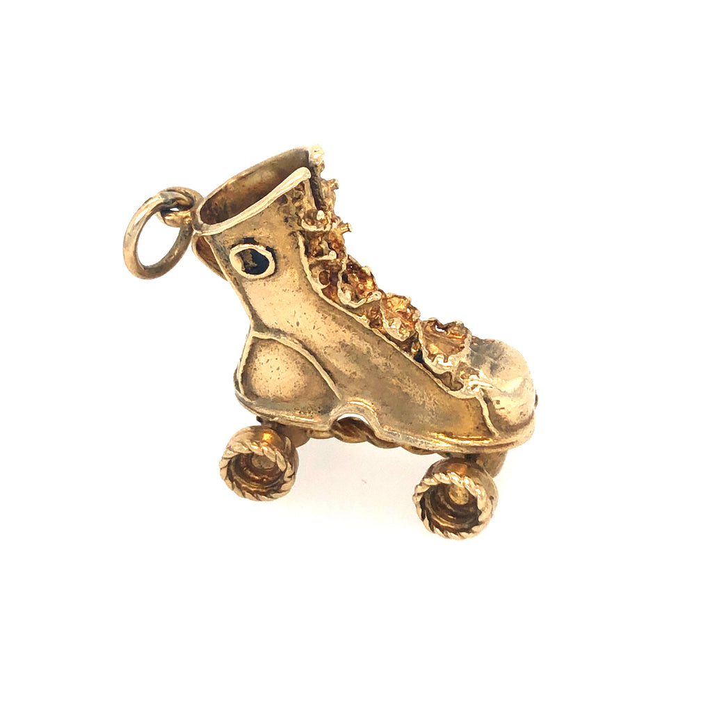 Vintage Mid-Century Gold Roller-skate Pendant