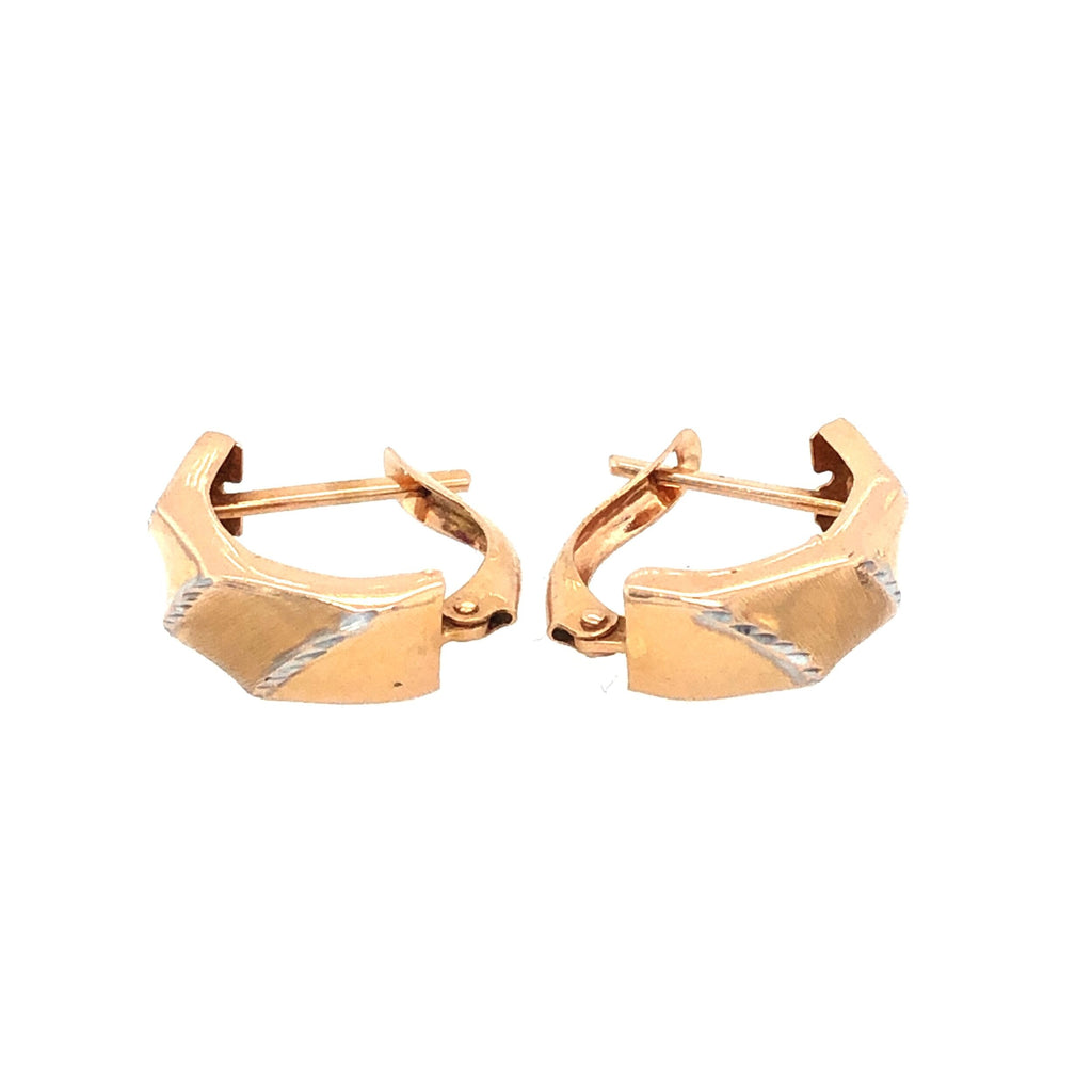 1980's 14k Bi-Coloured Gold Hoop Earrings The Vintage Jewellery Company