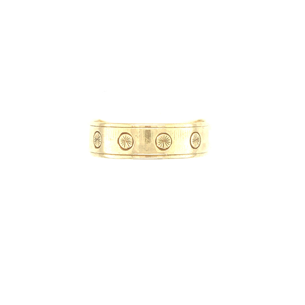 1980s 9k Gold Engraved Vintage Ring The Vintage Jewellery Company