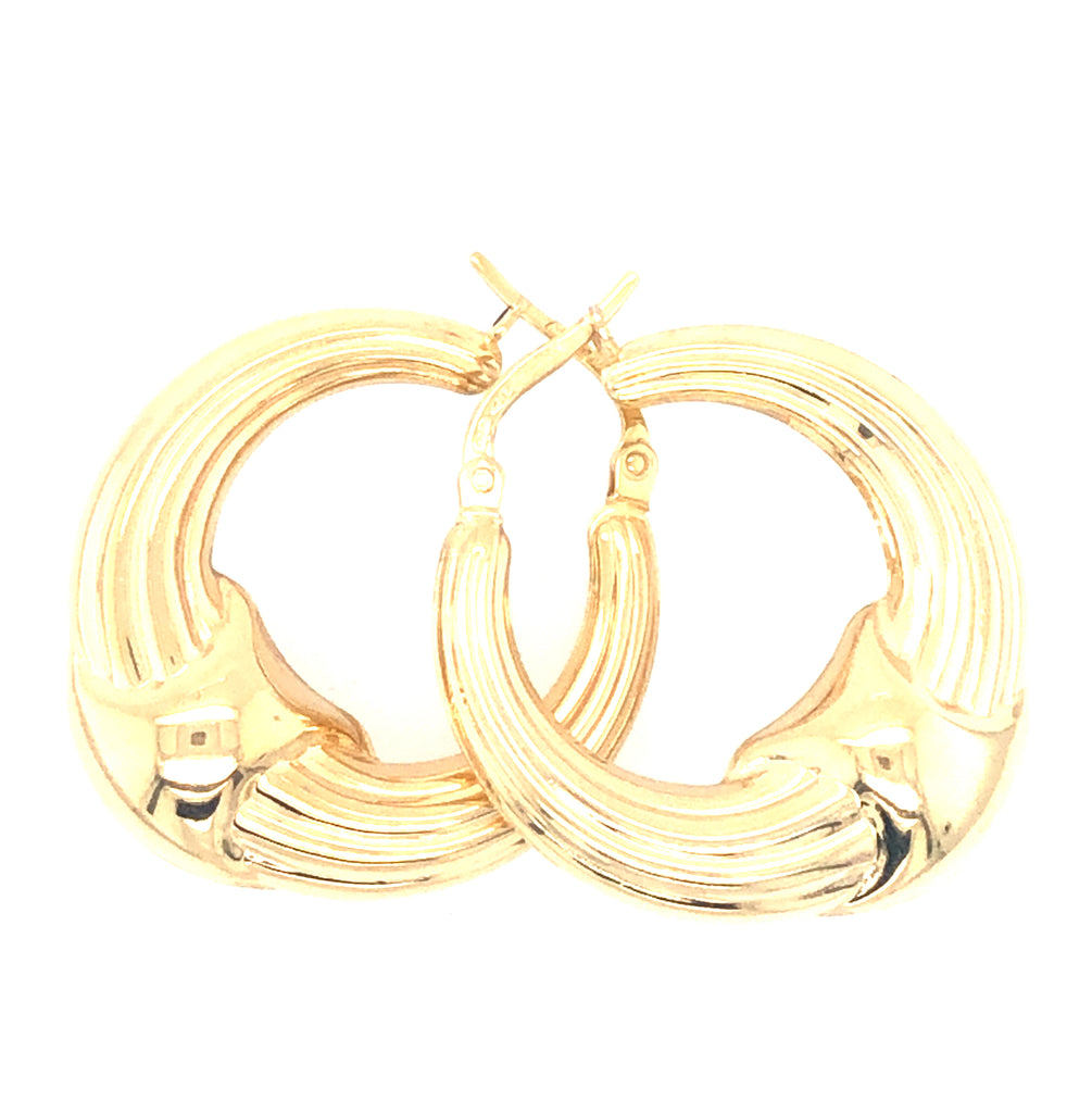 1990s 9ct Gold Vintage Hoop Earrings