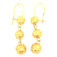 19ct Gold Triple Sphere Vintage Earrings