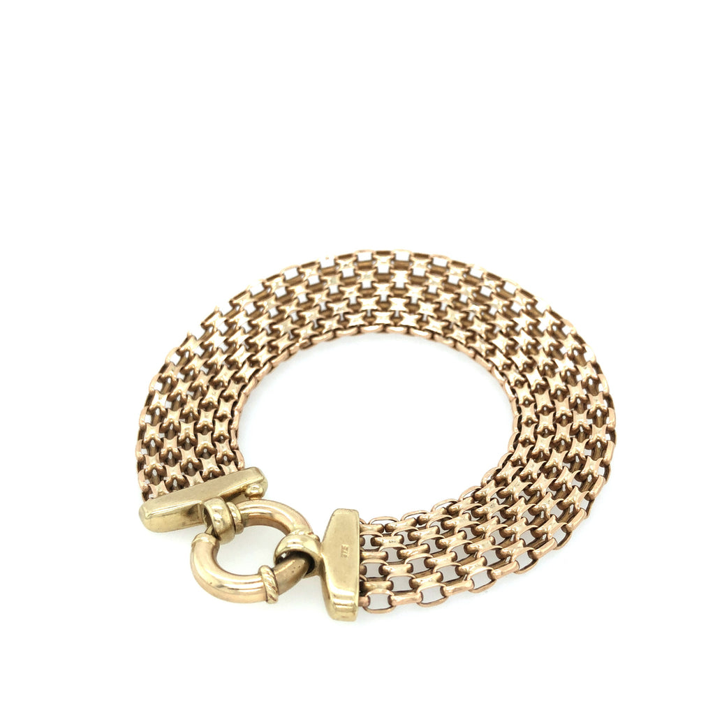 9K Gold Link Bracelet with Circular Clasp The Vintage Jewellery Company