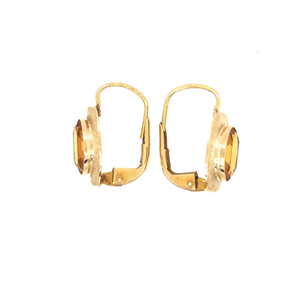 9ct Gold & Citrine Vintage Earrings