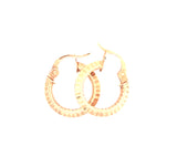 9ct Gold Italian Ribbed Hoop Vintage Earrings