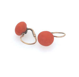 Antique 8k Gold and Coral Earrings The Vintage Jewellery Company