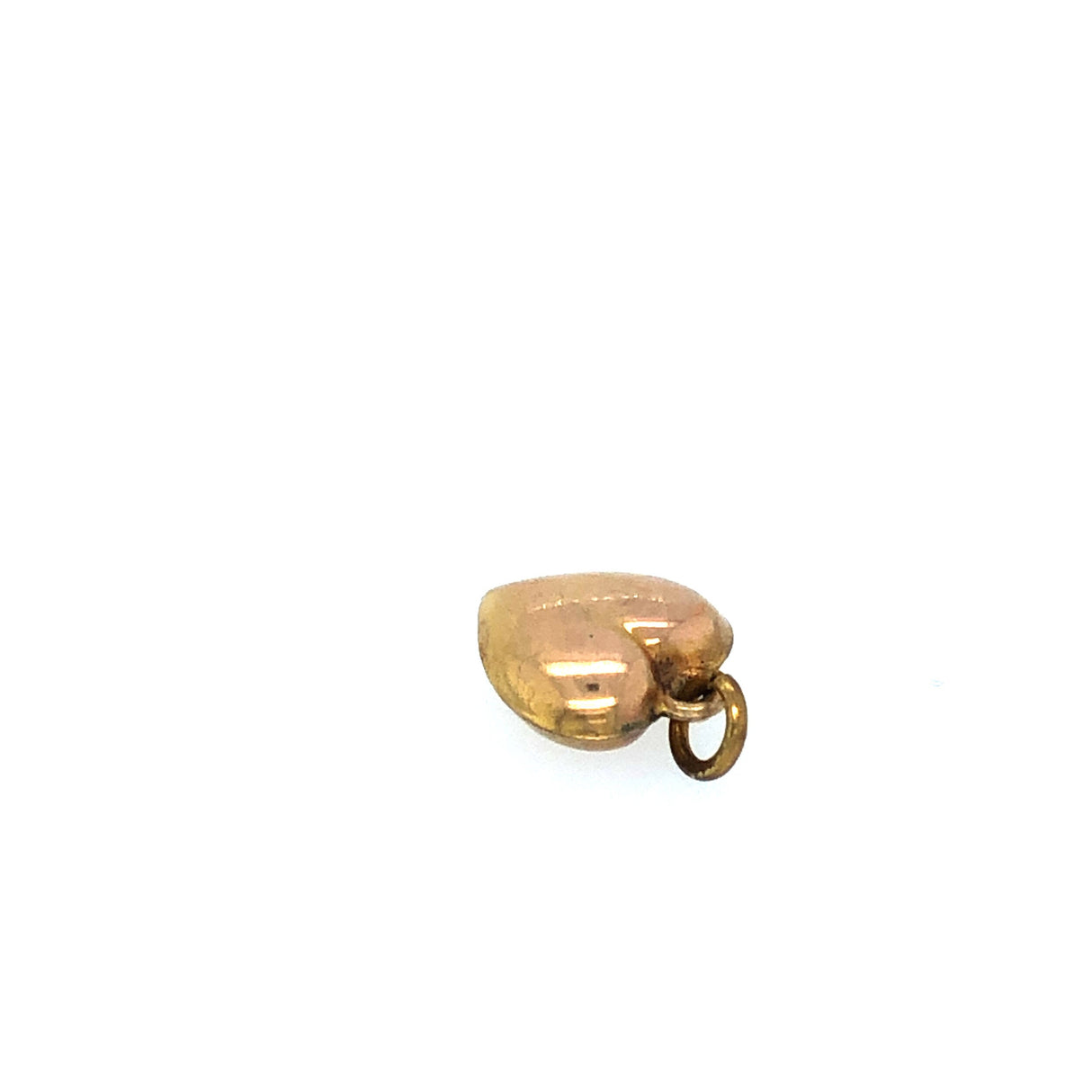 Antique 9K Gold Puffer Heart Charm The Vintage Jewellery Company