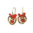 Antique Branch Coral & Gold Drop Victorian Earrings The Vintage Jewellery Company