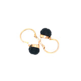 Antique 18ct Rose Gold  & Jet Dormeuse Earrings