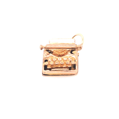 British Vintage Gold Charm Typewriter