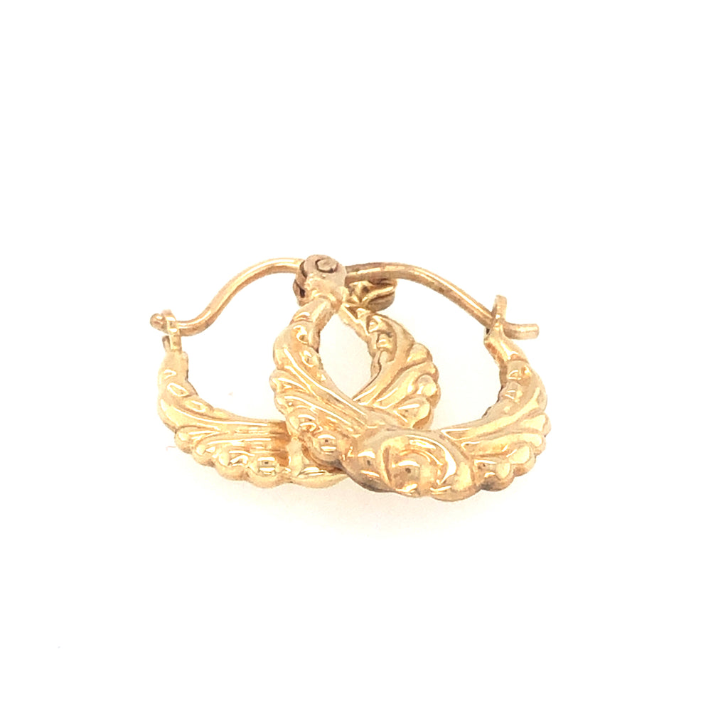 1990s Small Creole 9ct Gold Hoop Earrings