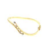 Diamond Set 9K Gold Bangle - Crossover Twist Design The Vintage Jewellery Company