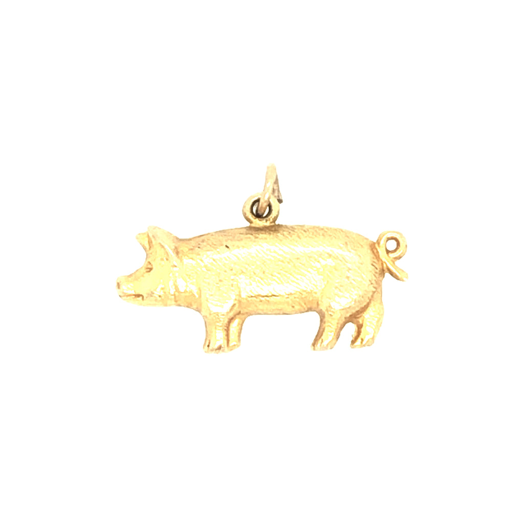 Early 20th Century Gold Pig Charm Pendant