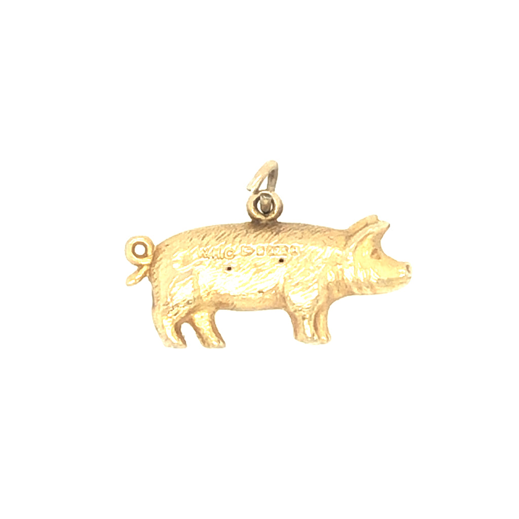 Early 20th Century Gold Pig Charm Pendant
