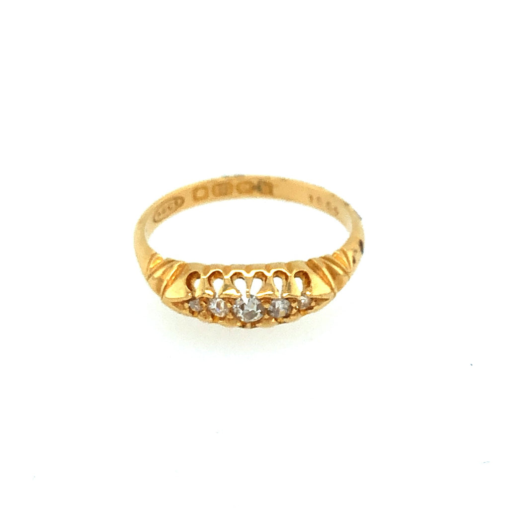 Edwardian Five stone diamond antique ring The Vintage Jewellery Company