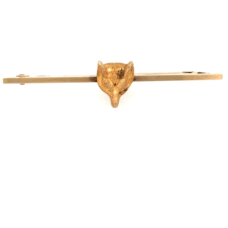 Edwardian fox head brooch gold 