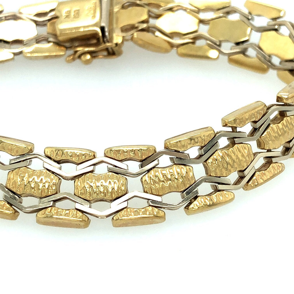 Fine Mid-century 9K Gold Link Bracelet The Vintage Jewellery Company