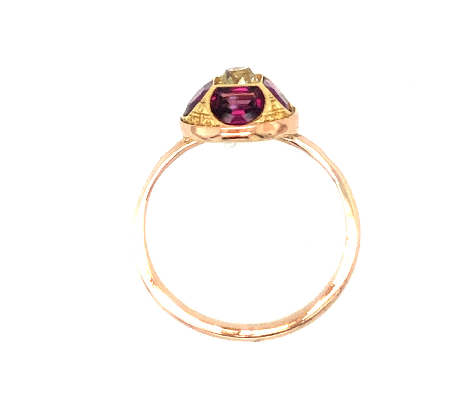 Ness Ring Garnet - Hebridean Jewellery