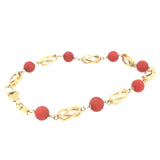 Gold & Coral Vintage Bracelet The Vintage Jewellery Company