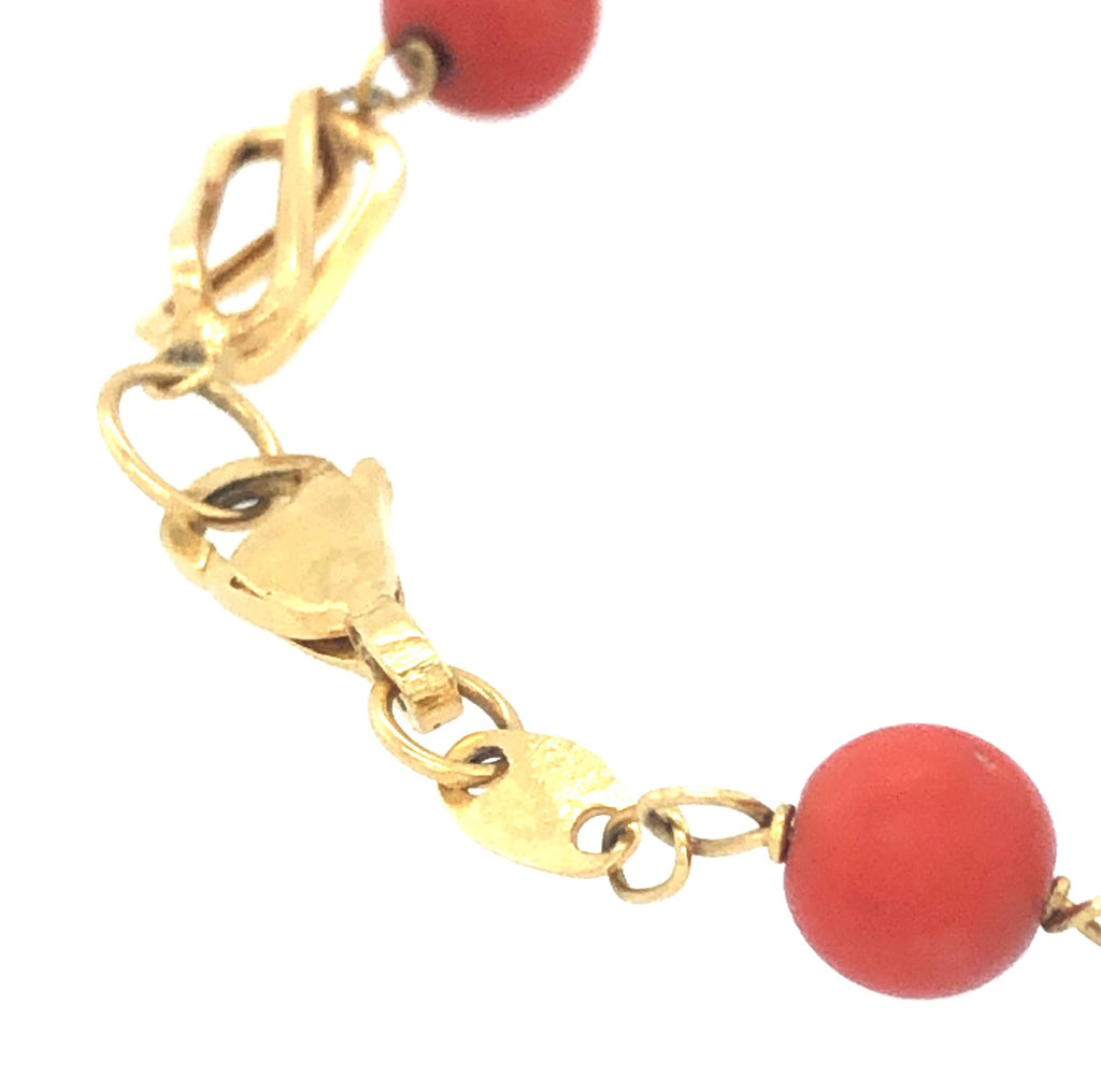 Gold & Coral Vintage Bracelet The Vintage Jewellery Company