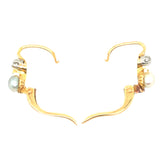 18k Gold, Pearl and Diamond Dormeuse Earrings