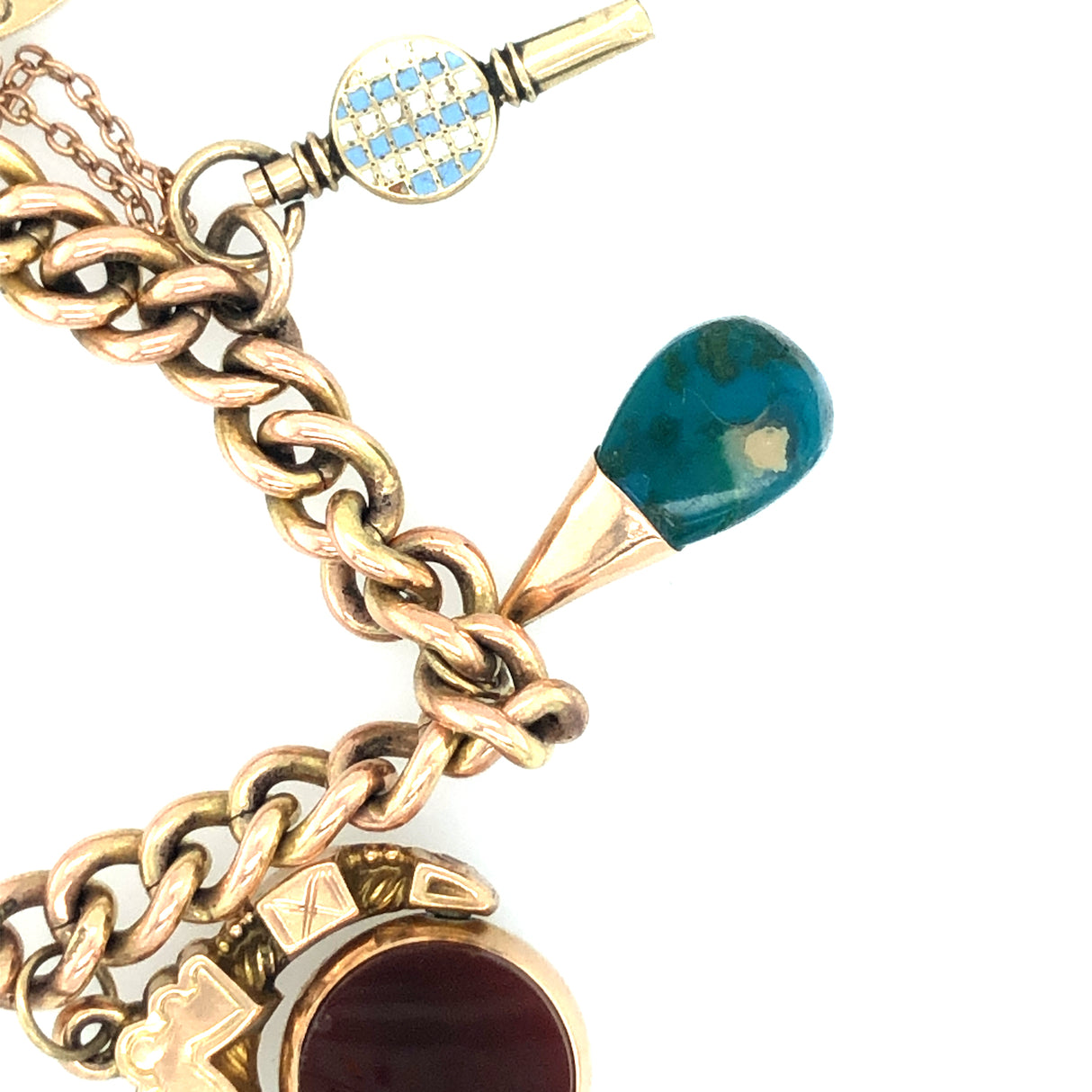 Vintage Charm Bracelet With Coral Hand