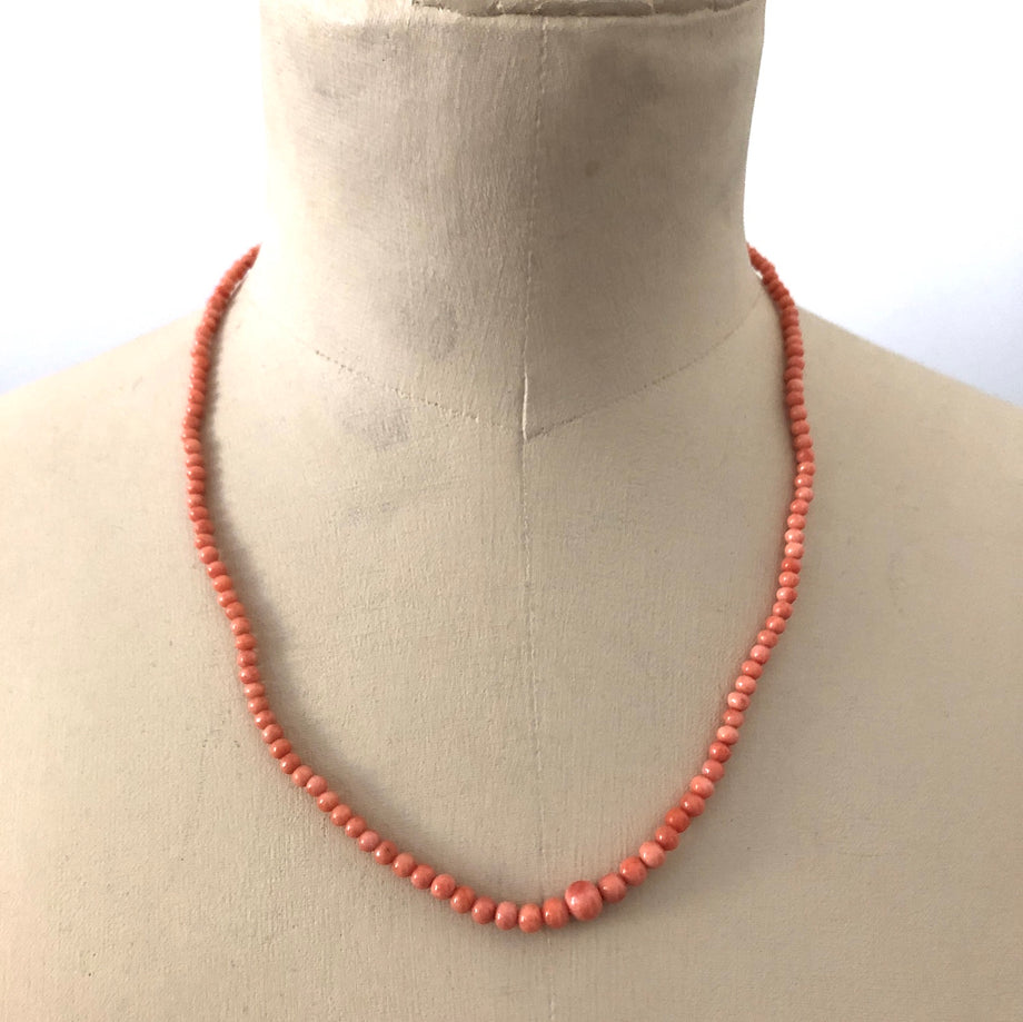 Coral coloured swarovski & Smoky quartz mala - Semi Precious Beads